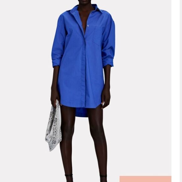 New Alix NYC Clay Poplin Shirt Dress in Cobalt Size Small - Picture 11 of 13